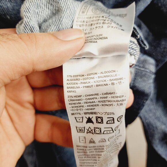 Levi's Warm Sutter Hooded Overshirt Navy XL OverSized Cottonized Hemp NWT - Picture 10 of 16